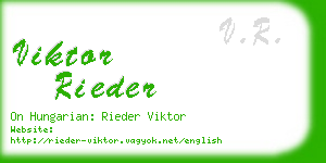 viktor rieder business card